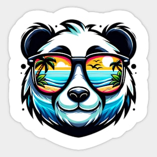 Cool Panda with Sunglasses Beach Vibe Tee Sticker